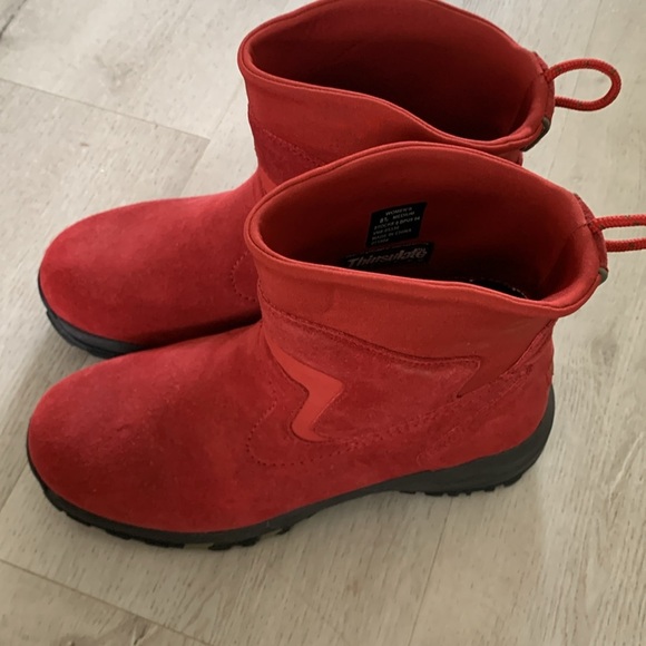 LL‎ Bean thinsulate red suede leather boots size 8 1/2 M winter women’s outdoor - Picture 9 of 10